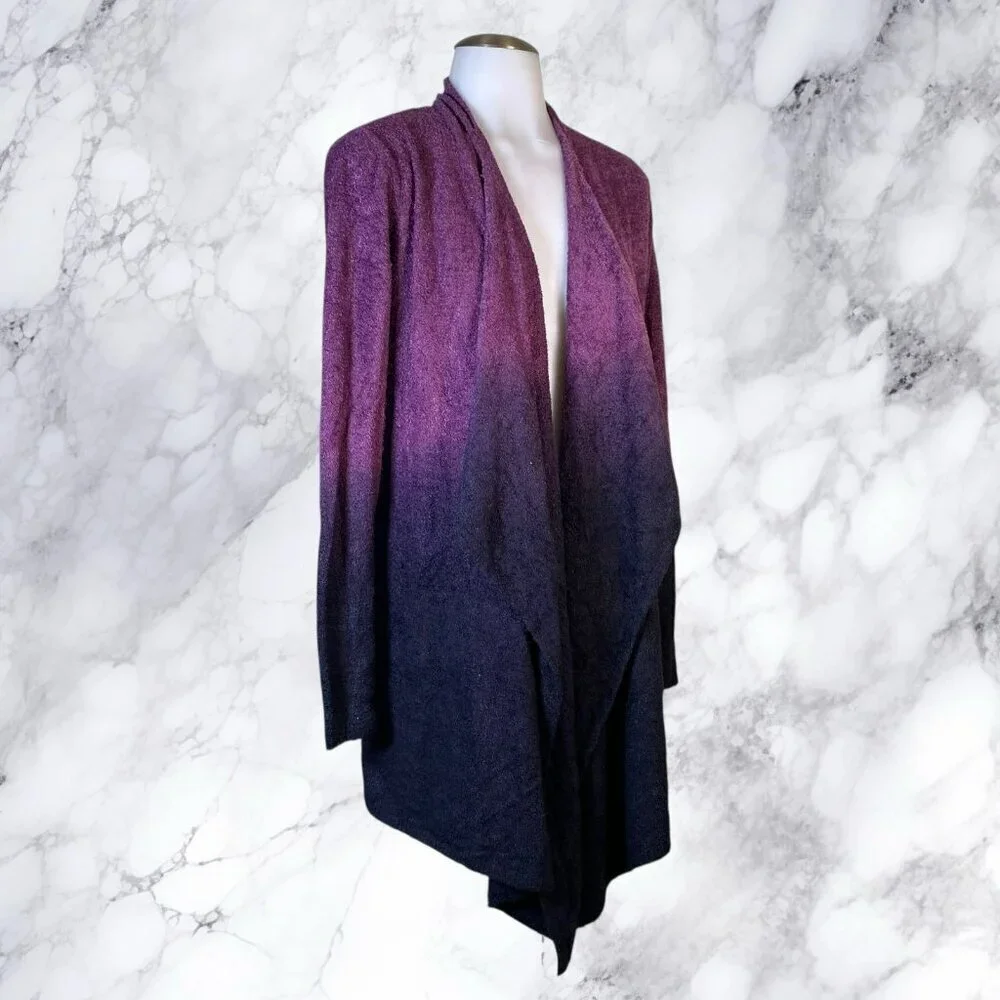 Barefoot Dreams Ombre Calypso Wrap Cardigan Sweater S/M Purple Bamboo
